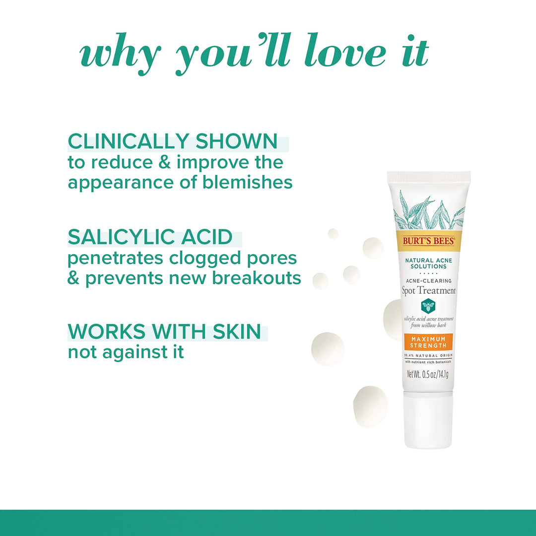 Burt&#39;s Bees Natural Acne Solutions Maximum Strength Spot Treatment Cream 0.5 Ounces