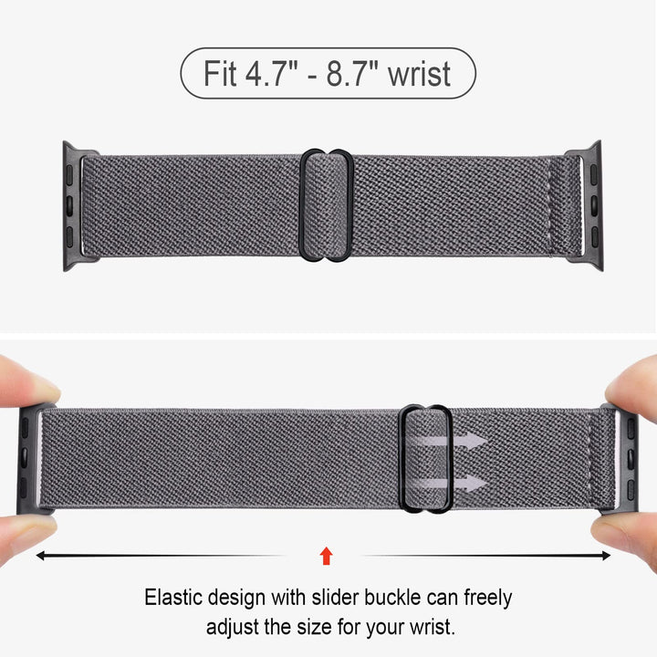Stretchy Nylon Solo Loop Bands Compatible with Apple Wa