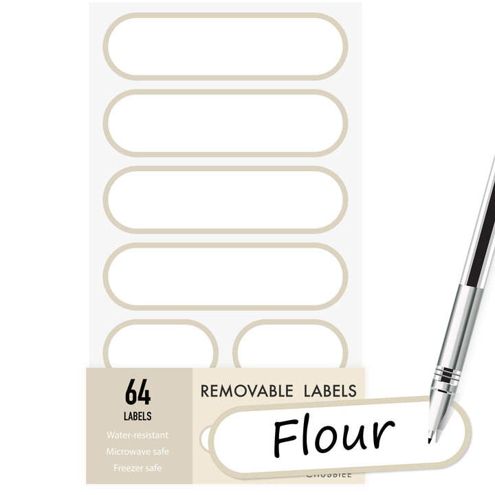 Waterproof Kitchen Labels for OXO POP Food Storage Containers and Home Organization, Pack of 64