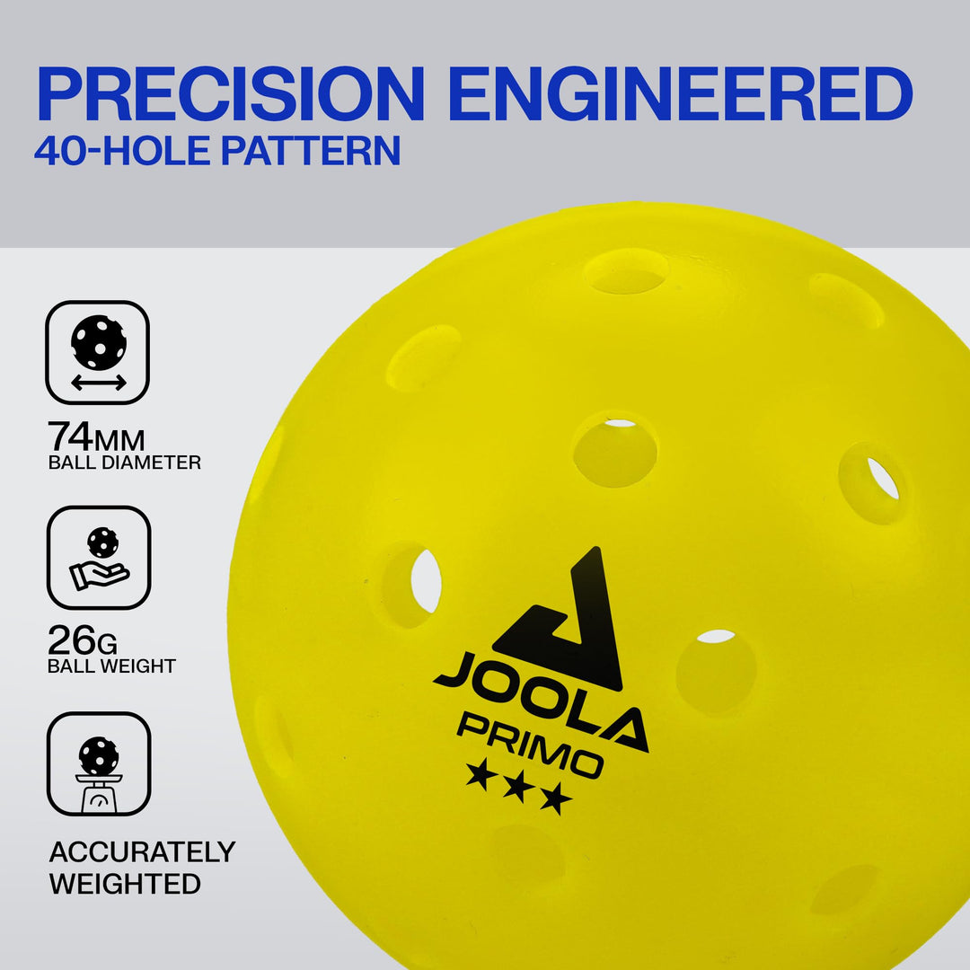 JOOLA Primo Pickleball Balls - 4 Pack of 3 Star Tournam