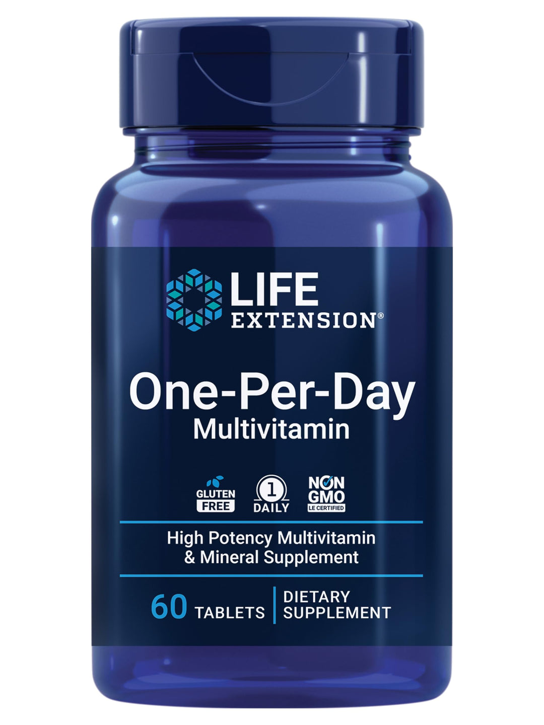 One-Per-Day Multivitamin – Packed with Over 25 Vitamins, Minerals &amp; Plant Extracts, Quercetin, 5-MTHF Folate &amp; More – 1-Daily, Non-GMO, Gluten-Free – 60 Tablets