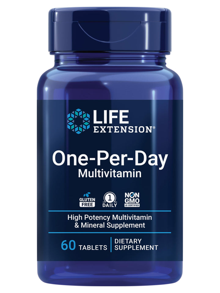 One-Per-Day Multivitamin – Packed with Over 25 Vitamins, Minerals &amp; Plant Extracts, Quercetin, 5-MTHF Folate &amp; More – 1-Daily, Non-GMO, Gluten-Free – 60 Tablets