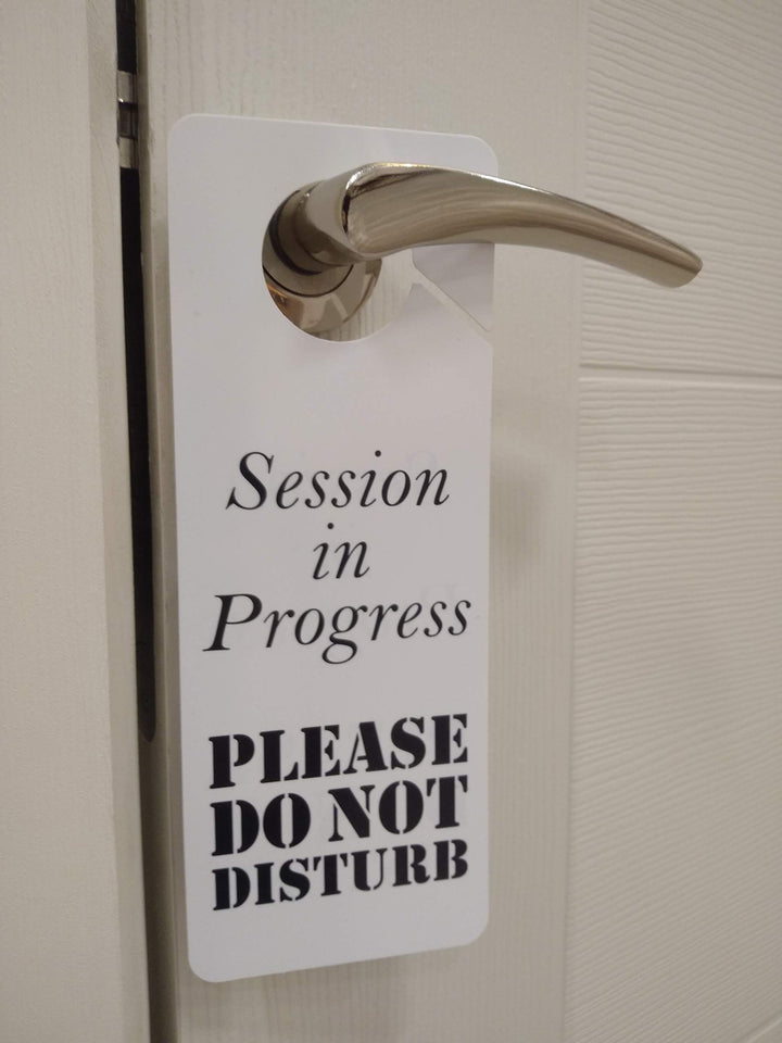 Business Design Session in Progress Please Do Not Disturb Sign, 2 Pack, Double Sided, Ideal for Offices, Online Sessions and Meetings, Online Classes, Home Offices, Recording, Clinic, Therapy