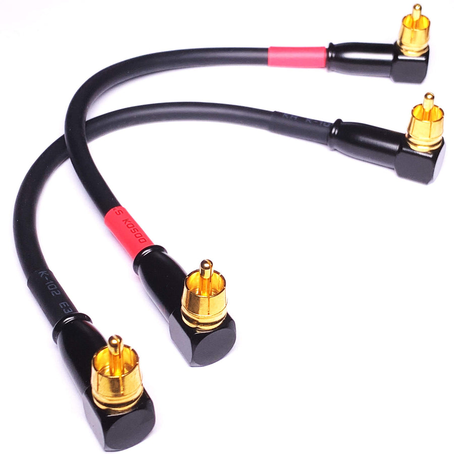 CESS-137-6i Right Angle RCA to RCA Preamp Jumpers Male 