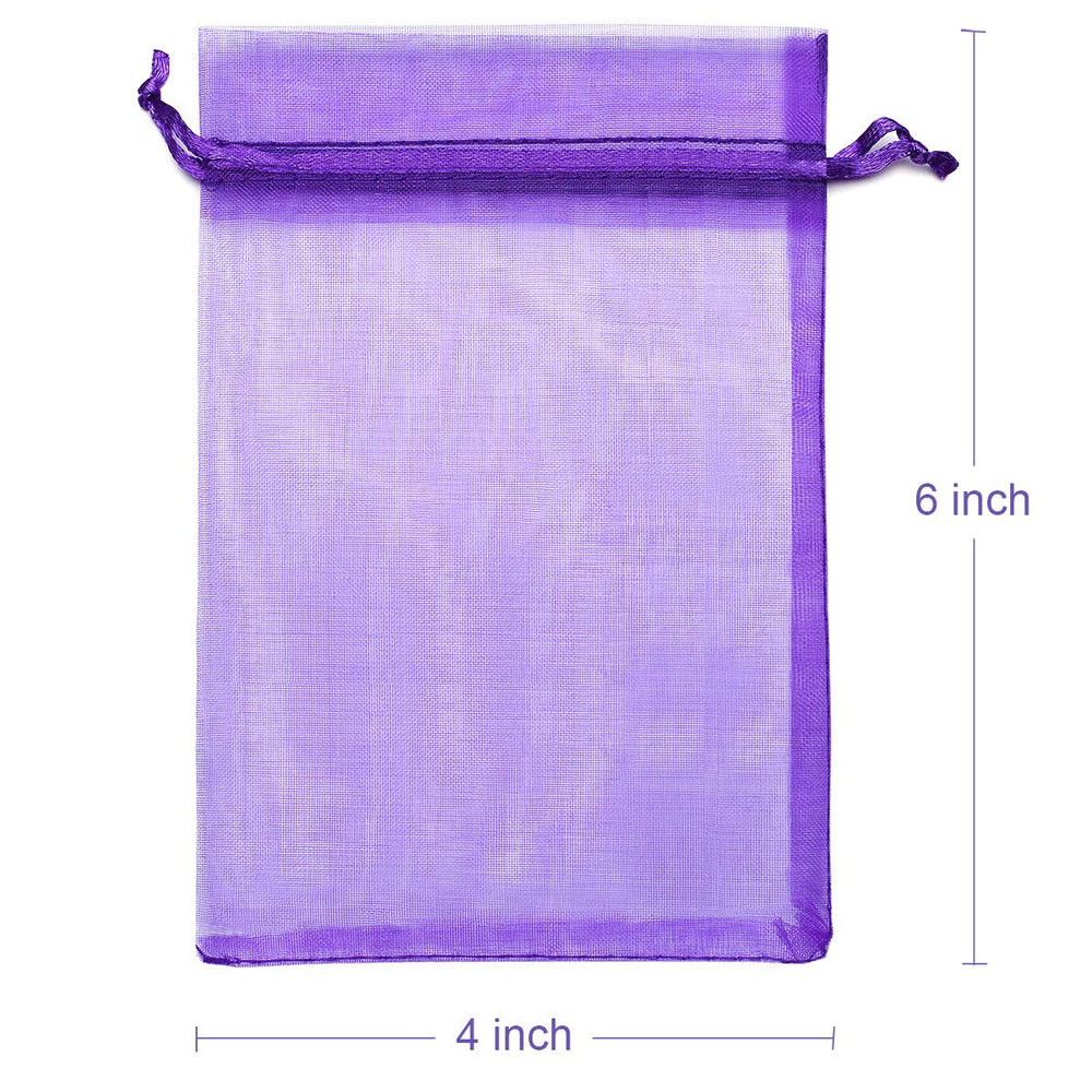 Purple : AKStore 100PCS 4x6 (10x15cm) Drawstring Organz