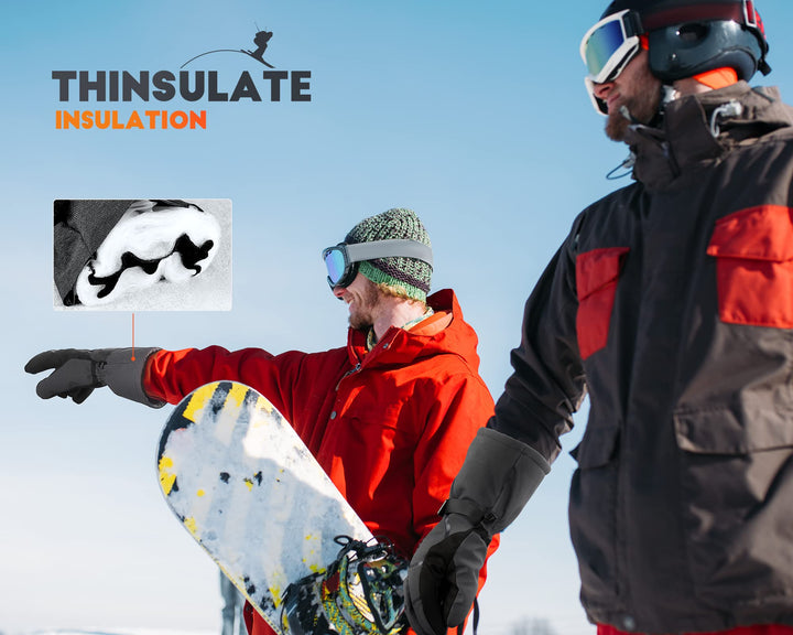 Eco Gray Ski Gloves - Gray, L