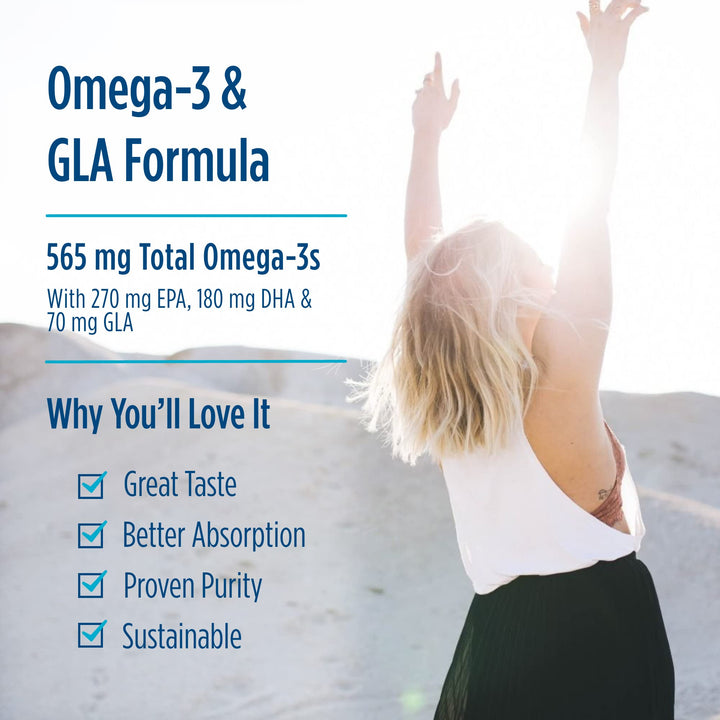 ProEFA 3-6-9, Lemon Flavor - 180 Soft Gels - 565 mg Omega-3 - EPA &amp; DHA with Added GLA - Healthy Skin, Cognition, &amp; Positive Mood - Non-GMO - 90 Servings