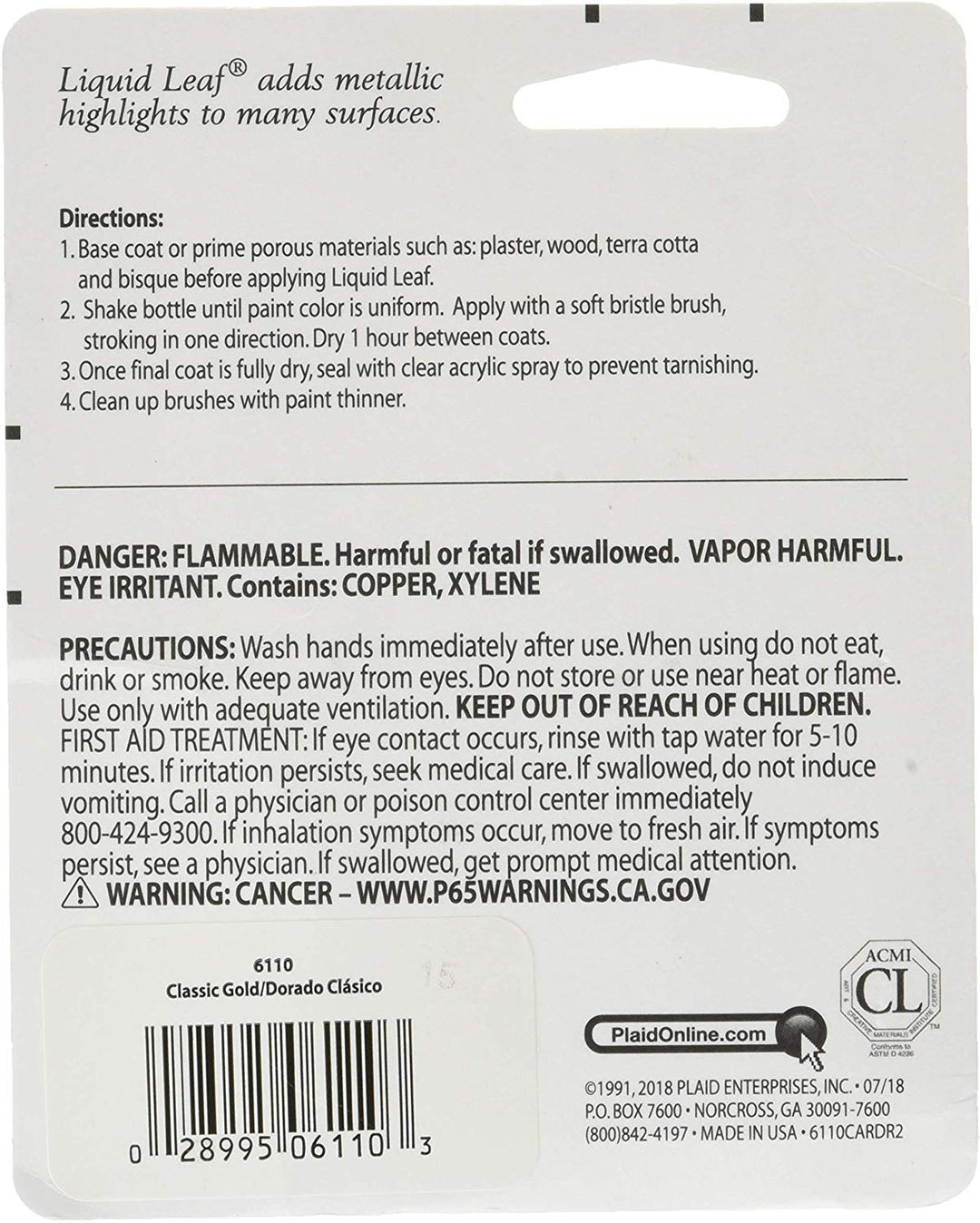 Plaid:Craft Liquid Leaf One Step Leafing Paint (Classic