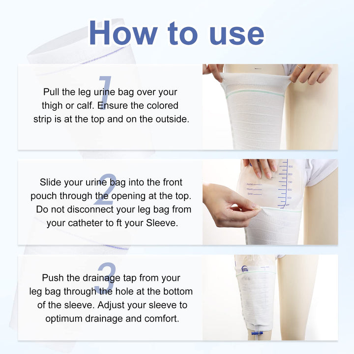 2 PCS Catheter Leg Bag Holder Stay in Place Urine Bags for Legs Catheter Bag Holder Catheter Supplies for Men or Women, Catheter Stabilization Device