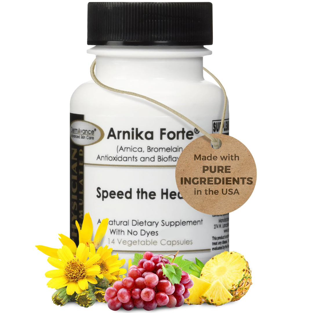 Arnika Forte - Natural Dietary Supplement with Arnica, Bromelain, Antioxidants, and Bioflavonoids - 14 Vegetable Capsules for Bruises and Swelling Reducer - Post Surgery Supplements