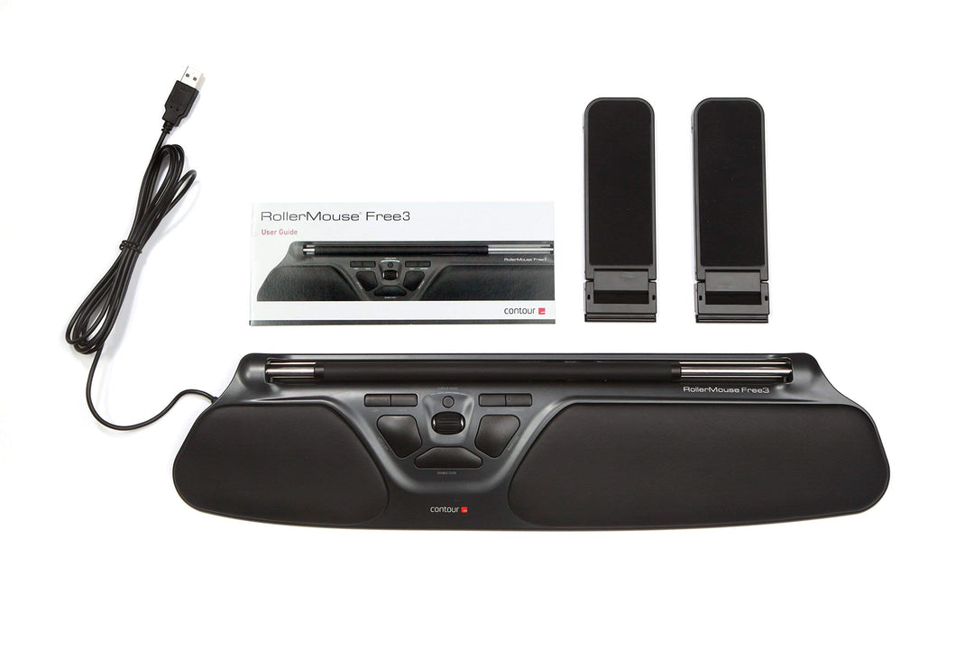 RollerMouse Free3 - Wireless Ergonomic Mouse for Laptop and Desktop Computer Use - Reach-Free Ambidextrous Computer Mouse - Mac &amp; PC Compatible