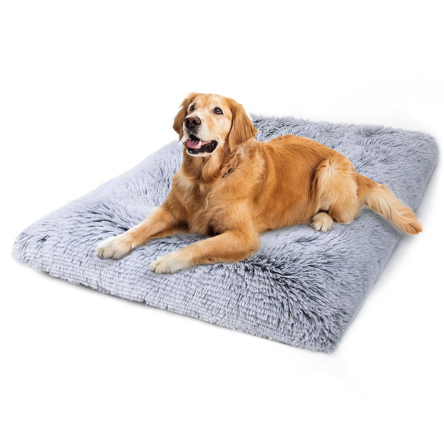Large Dog Bed Crate Pad 36 inch, Washable Pet Crate Beds Large Medium Small Sized Dogs, Deluxe Plush Anti-Slip Dog Mats for Sleeping, Soft Kennel Pad 35 * 23 inch Grey