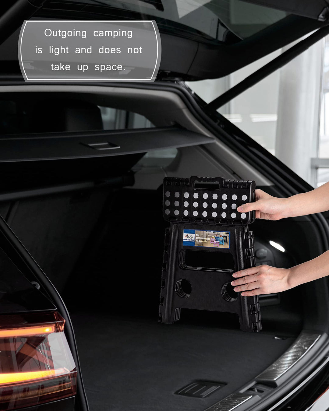 Folding Step Stool 13 inch Heavy Duty Plastic Foldable Step Stool for Kids and Adults, Small Collapsible Fold Up Stepping Stool 1 Pack