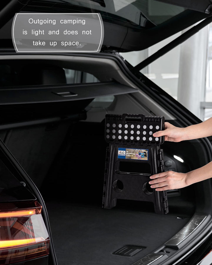 Folding Step Stool 13 inch Heavy Duty Plastic Foldable Step Stool for Kids and Adults, Small Collapsible Fold Up Stepping Stool 1 Pack