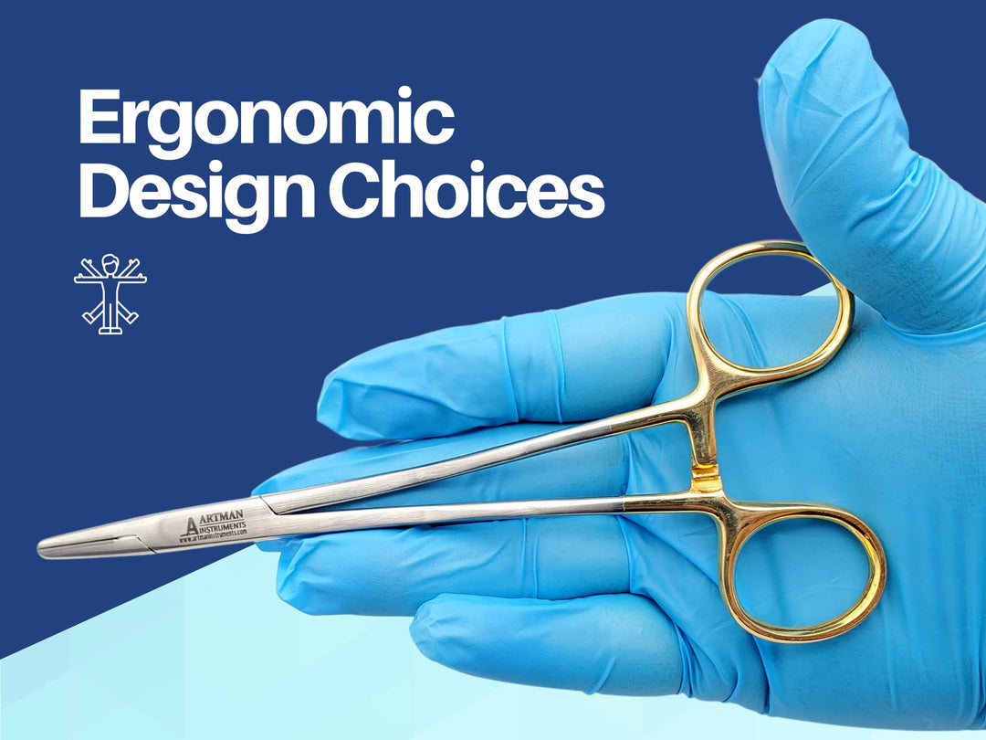 Bozeman Needle Holder Surgical Needle Driver 6 Suture Tying Forceps Angled with Tungsten Carbide Inserts ARTMAN Brand