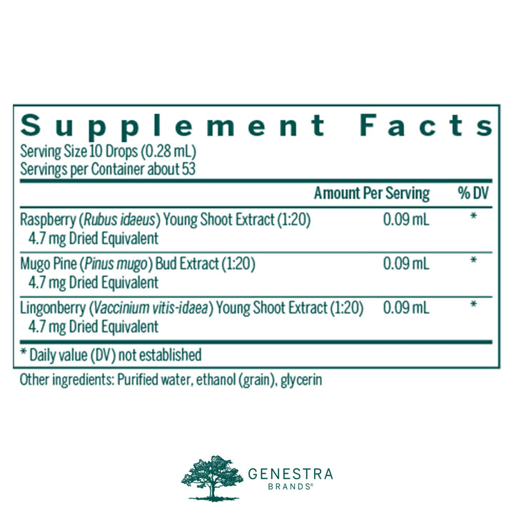 Meno-gen | Raspberry, Mugo Pine, and Lingonberry Herbal Supplement | 0.5 fl. oz.