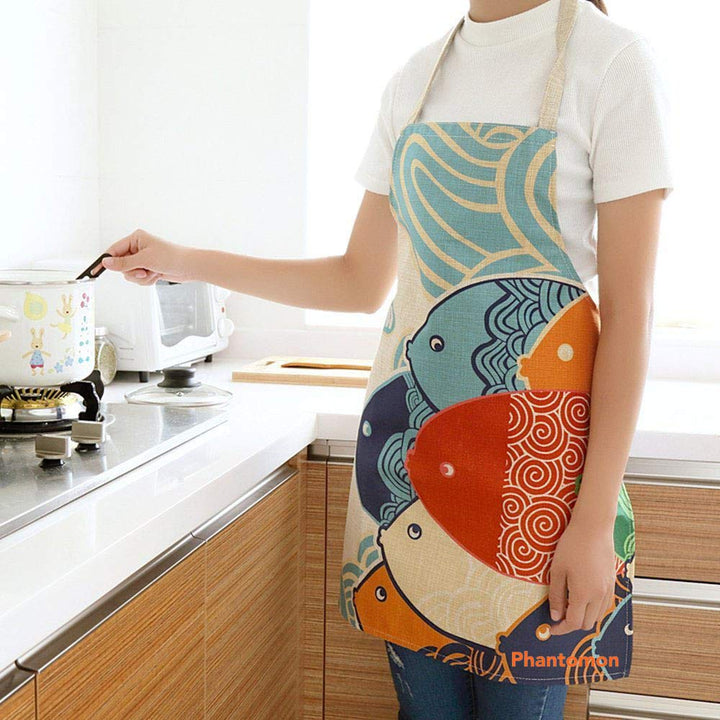 Phantomon Aprons for Women Cotton Apron Cartoon Japanes