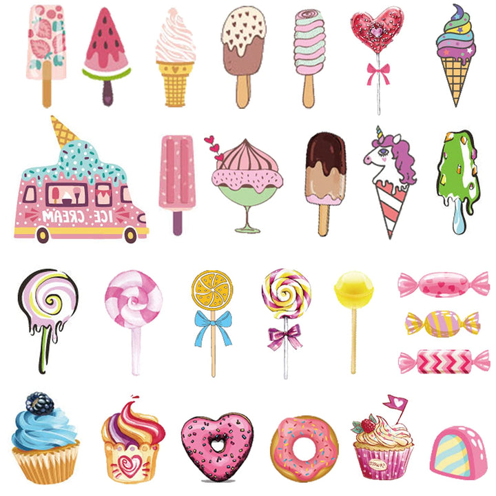 Ice Cream Temporary Tattoos for Kids 180PCS - Ice Cream, Lollies, Cookie, Cake Tattoo Stickers - Sweet Summer Tattoos Sticker for Girl Birthday Party Decorations Supplies Favors(17 Sheets)
