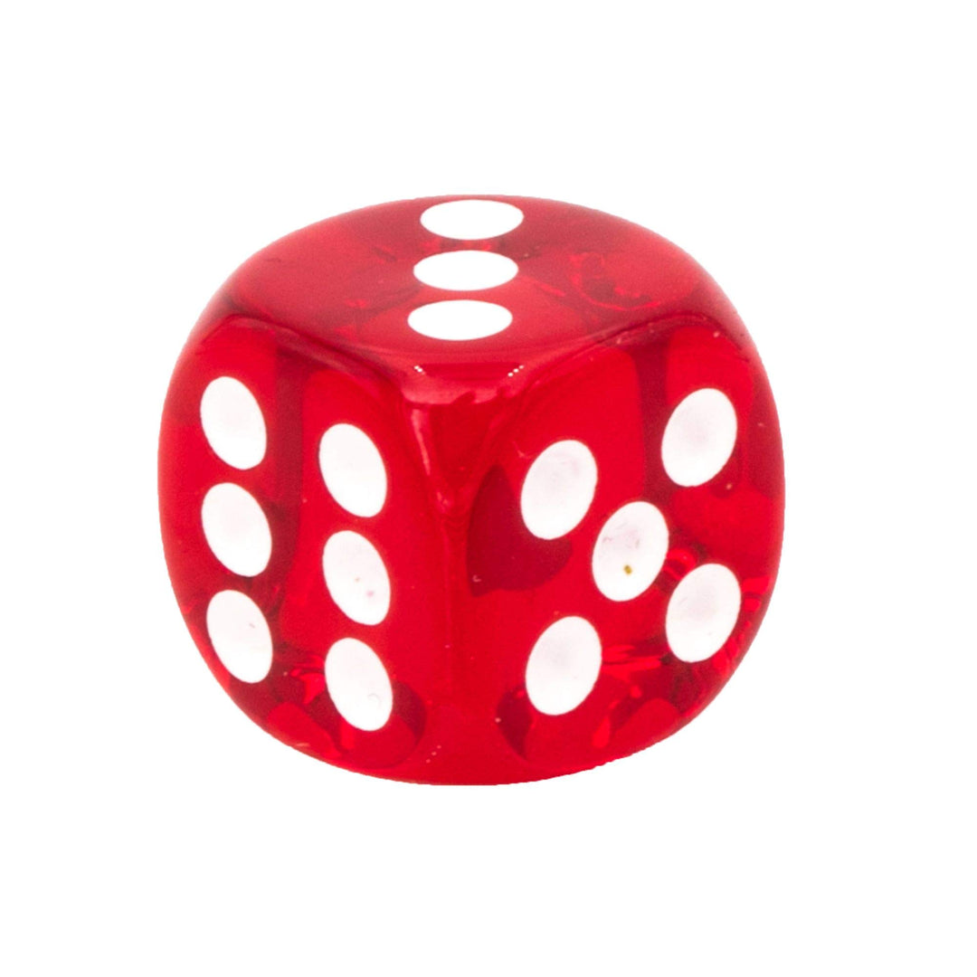 Chessex Translucent 16mm d6 Red w/White Dice Block 12 p