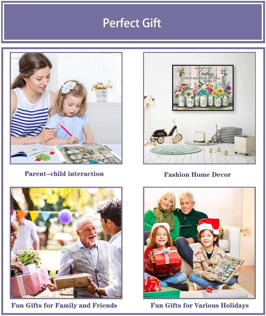 Giraffe Diamond Painting Kits, 5D Diamond Art Kits Full Drill Diamond Painting Kits for Adults Kids Beginner, Painting with Diamonds Arts and Crafts for Adults Home Wall Decor 12X 16 inch