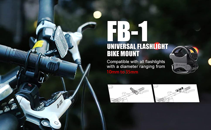 FB-1 Universal Flashlight Bike Mount for Flashlight (Bike Lighting Mount Accessories)
