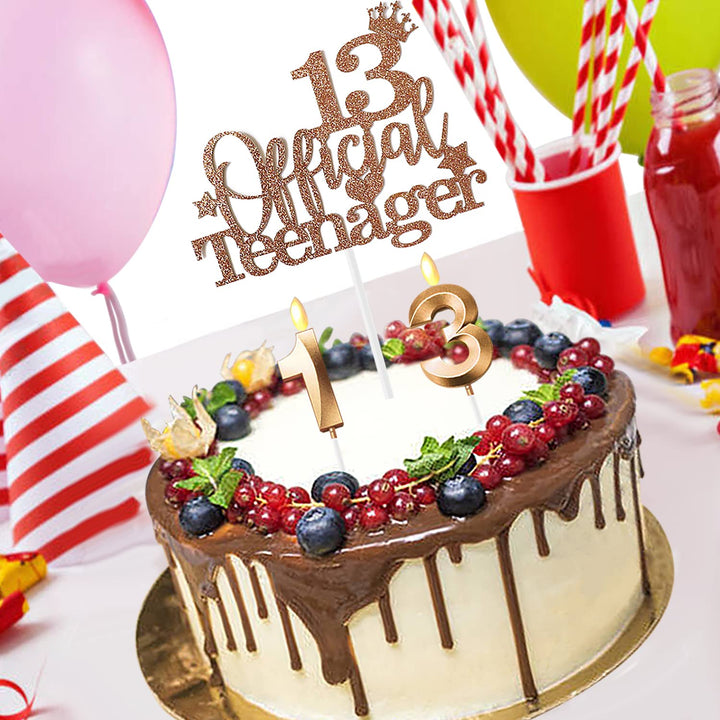 13th Birthday Decorations for Girls - Includes 13th Birthday Sash, 13 Tiara Crown, 13th Cake Topper, Birthday Candles, Pins - Official Teenager 13 Birthday Gifts Decorations Party Supplies for Girls