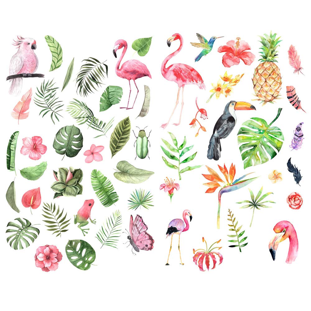Flamingo Leaves Kawaii Aesthetic Happy Planner Diary Journal Stationery Scrapbooking Stickers Travel Art Supplies