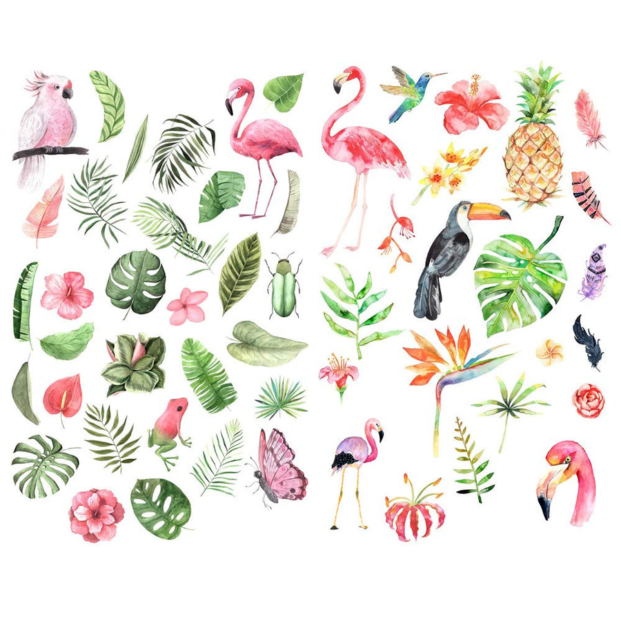 Flamingo Leaves Kawaii Aesthetic Happy Planner Diary Journal Stationery Scrapbooking Stickers Travel Art Supplies