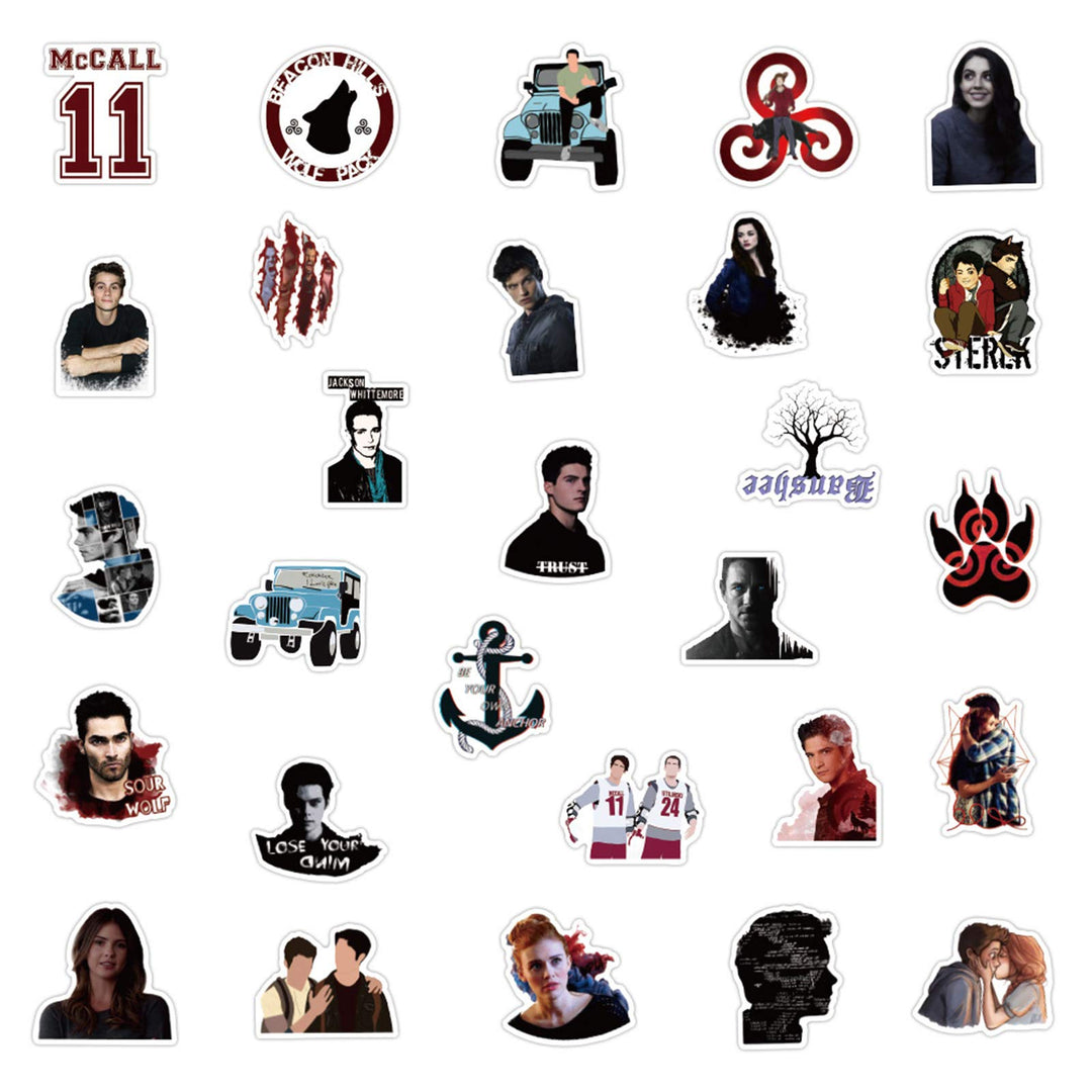 50Pcs US TV Series Teen Wolf Stickers for Water Bottle 