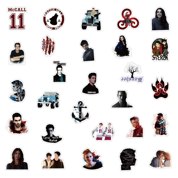 50Pcs US TV Series Teen Wolf Stickers for Water Bottle 