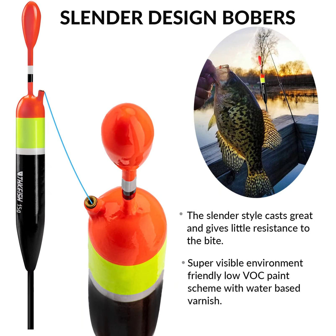 Fishing Bobbers Fishing Floats and Bobbers Slip Bobbers for Fishing Balsa Floats Crappie Fishing Bobbers Floatage 1/6oz(3.47X0.47X6.73)-5PCS