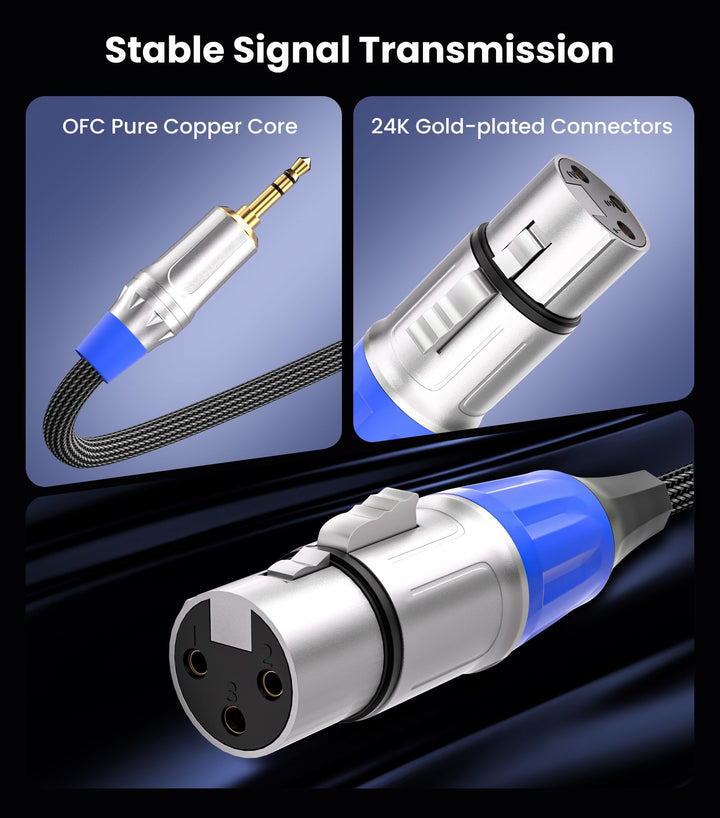 tisino XLR to 3.5mm Microphone Cable,Unblanced XLR Fema