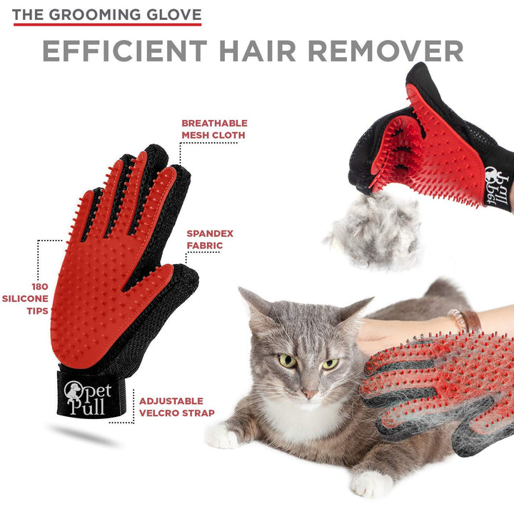 Complete Professional Pet Grooming Kit Self Cleaning Slicker Brush for Dogs &amp; Cats - Pro Grooming Brushes Effectively Reduces Shedding Fur Hair Remover Brush Gloves - Combo Gift Set