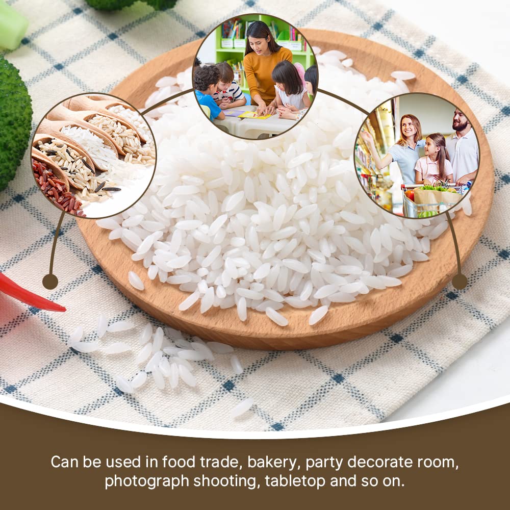 Luckforest Artificial White Rice, 150g Lifelike Fake Rice for Home Kitchen Table Cabinet Shop Market Food Show Model Props