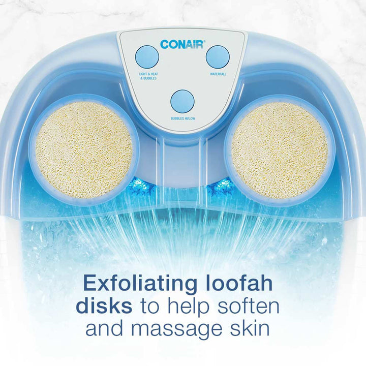 Active Life Waterfall Foot Spa with Lights and Bubbles (Blue)