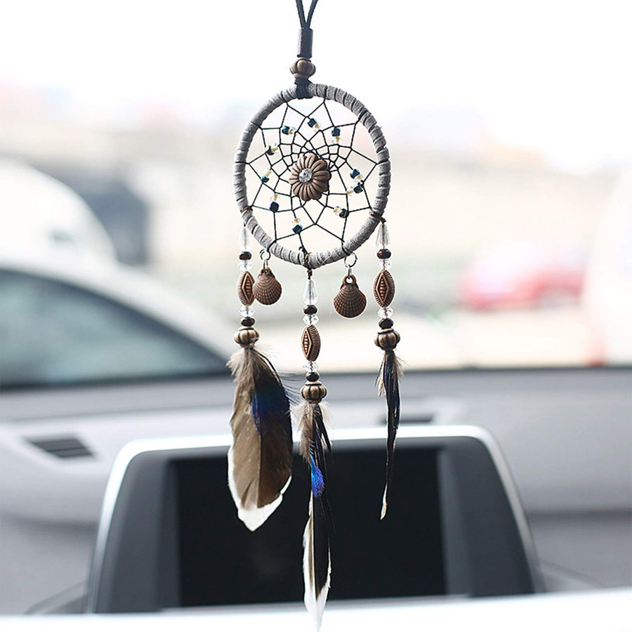 Feather Dream Catcher Car Interior Rearview Pendant, Small Dream Catchers Car Charm for Car Hanging Decorations