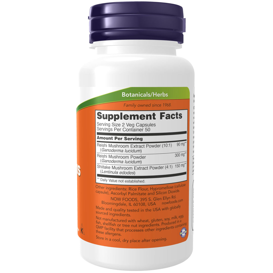 NOW Supplements, Rei-Shi Mushrooms 270 mg, Reishi/Shiit