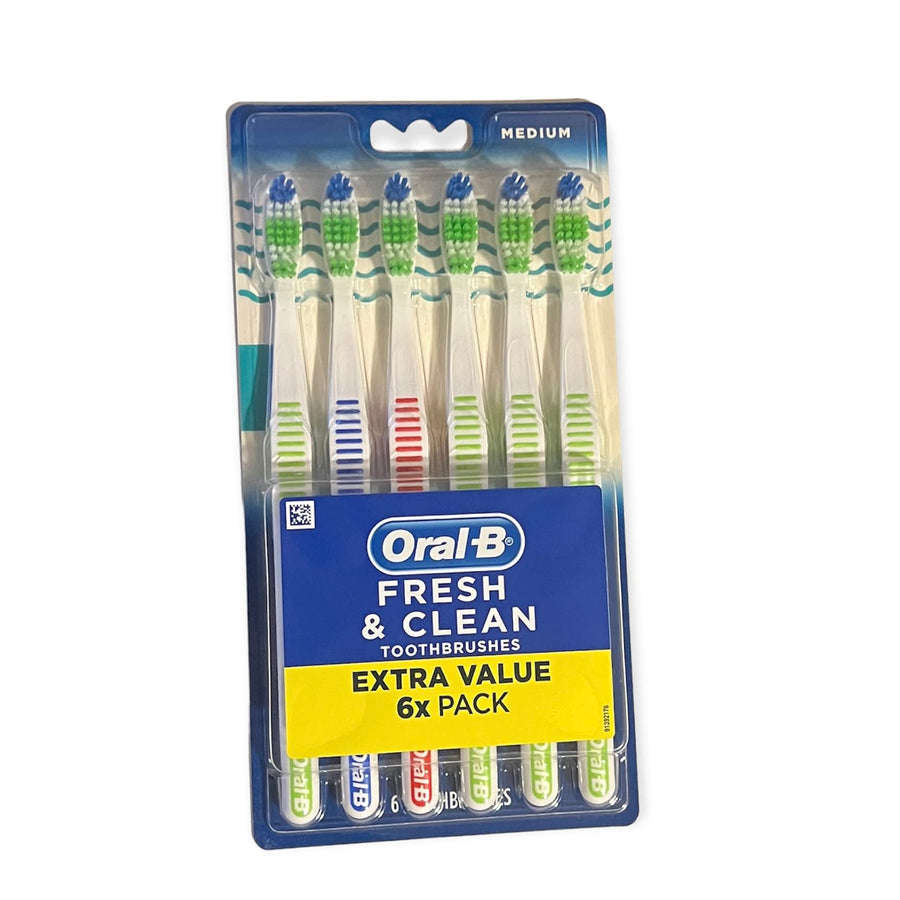 Oral-B Toothbrushes Fresh & Clean Medium 6 Count, 6