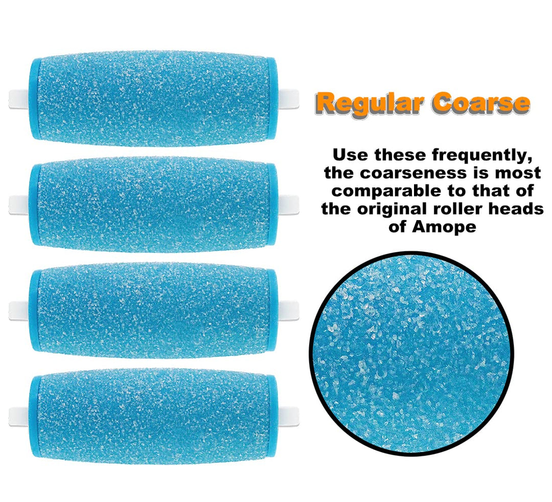 7 Pack Include 4 Extra Coarse &amp; 3 Regular Coarse Replacement Roller Refill Heads Compatible with Amope Pedi Pefect Electronic Foot File