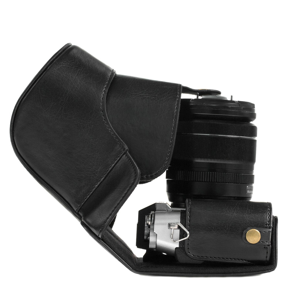 Fujifilm X-T20 (16-50mm / 18-55mm Lenses), X-T10 Ever Ready Leather Camera Case and Strap, with Battery Access -Black- -MG576-
