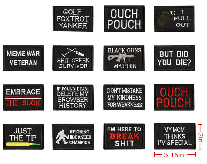 20 Pieces Funny Tactical Military Morale Patch Full Embroidery Patch Set for Caps,Bags,Backpacks,Clothes,Vest,Military Uniforms,Tactical Gears Etc. (Navy)