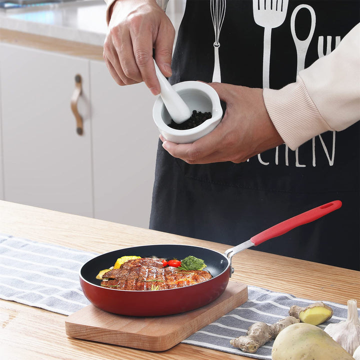 Mortar and Pestle Set, Ceramic Stoneware Spice Herb Grinder Pill Crusher Set (3.2 Inch)