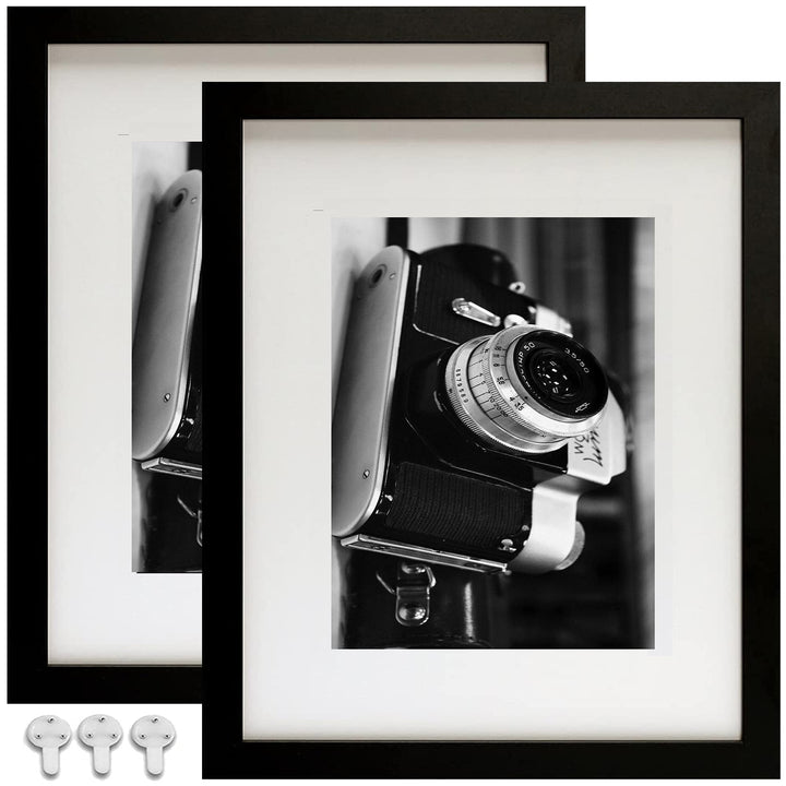 10x12 Picture Frames Set of 2,Black Picture Frame 10x12,Display Pictures 7x9 with Mat or 10x12 without Mat,Multi Photo Frames Collage for Wall Art Decorative or Tabletop Display