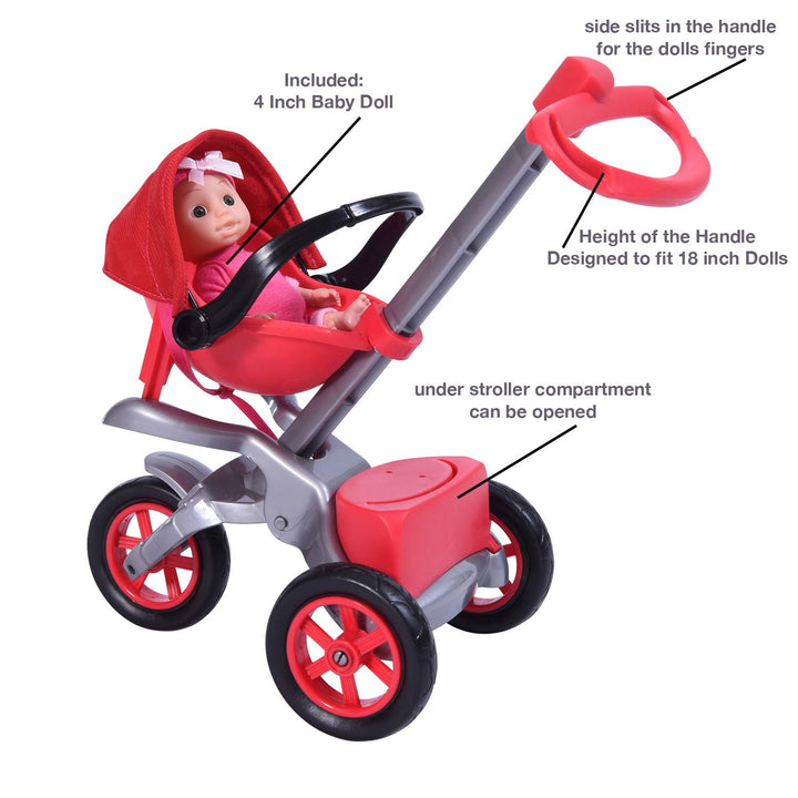 Bye Baby Doll Stroller Play Set for 18 Dolls - Great fo