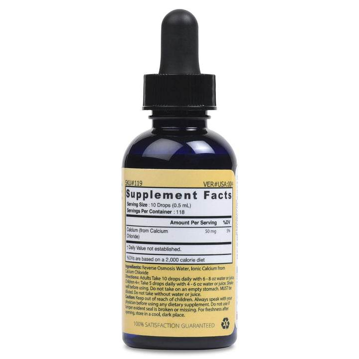 Liquid Ionic Calcium Ultra Concentrate - 10 Drops Equals 50 Mg - 100 Servings Per Bottle 1.6fl. oz