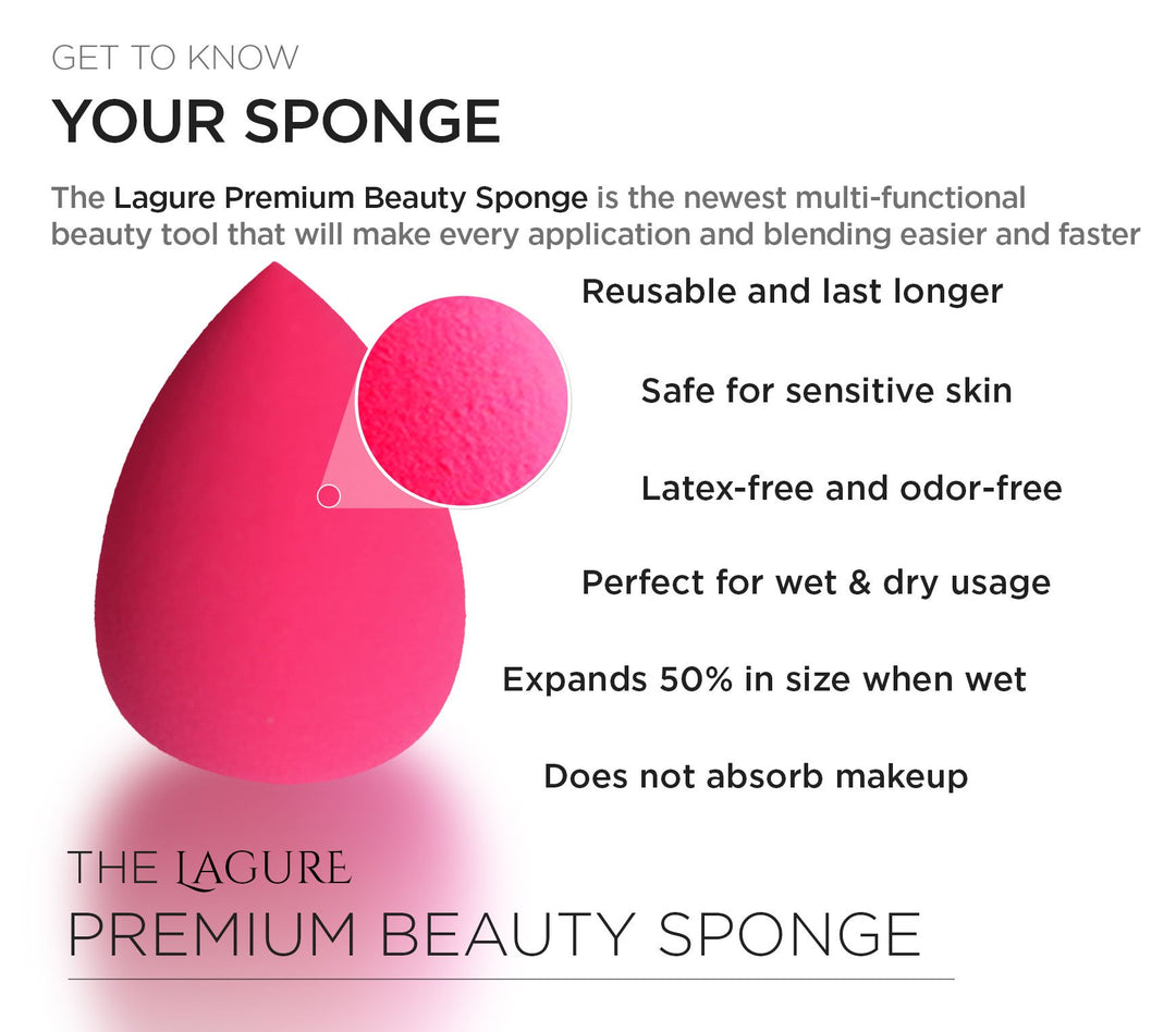 Beauty Sponge Blender - Latex Free Premium Makeup Sponges - The Most Flawless Beauty Makeup Blender For Powder, Cream or Liquid Application - Includes Free Blending Ebook