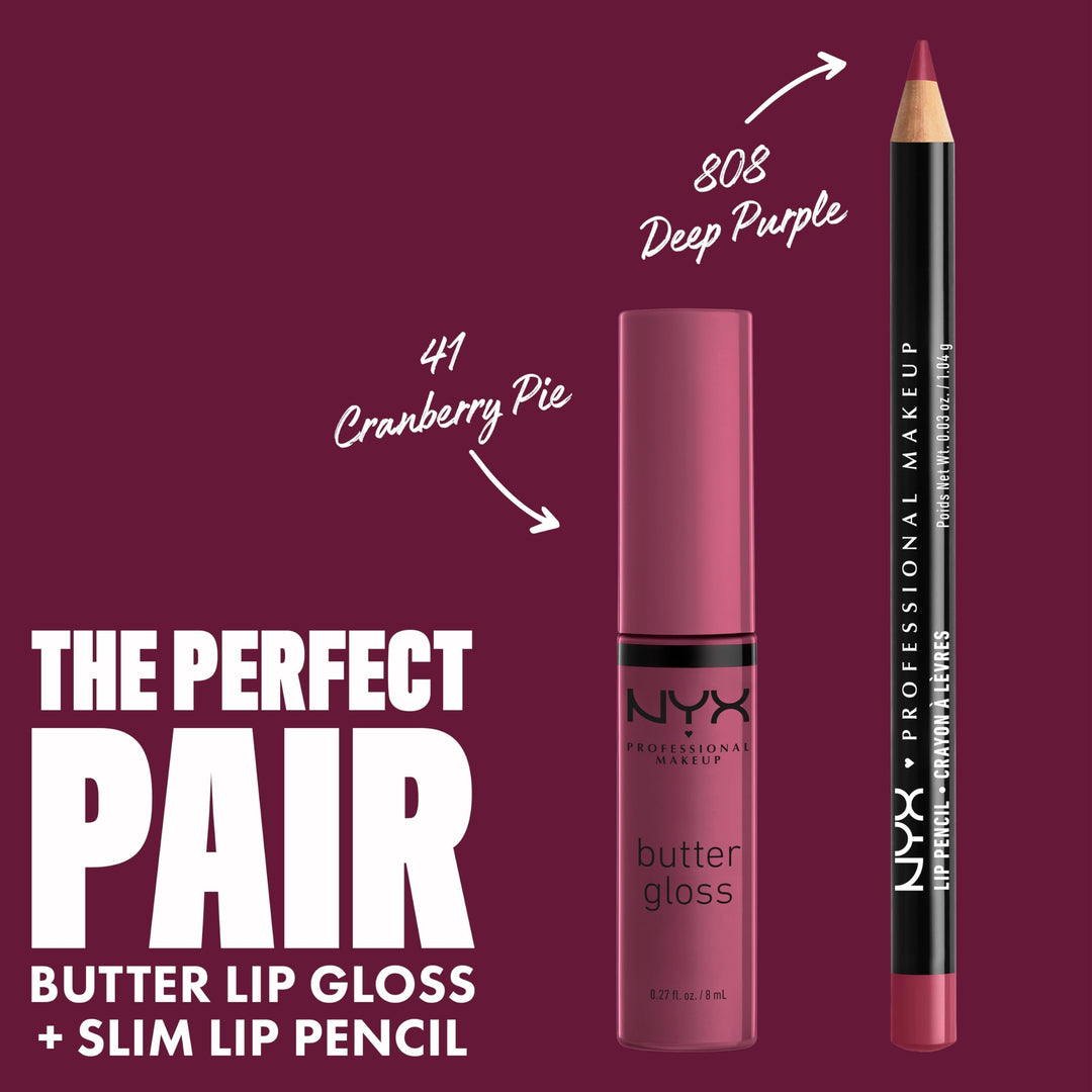 PROFESSIONAL MAKEUP Butter Gloss, Non Sticky Lip Gloss - Cranberry Pie (Mauve Purple)