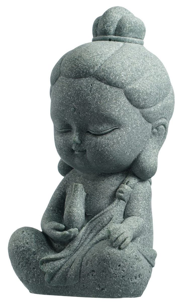 Small Guan Yin Statue - Handmade Stone for Meditating Zen Fish Aquarium Tank Desktop Decor, Baby Quan Yin Figurine, Kwan Yin