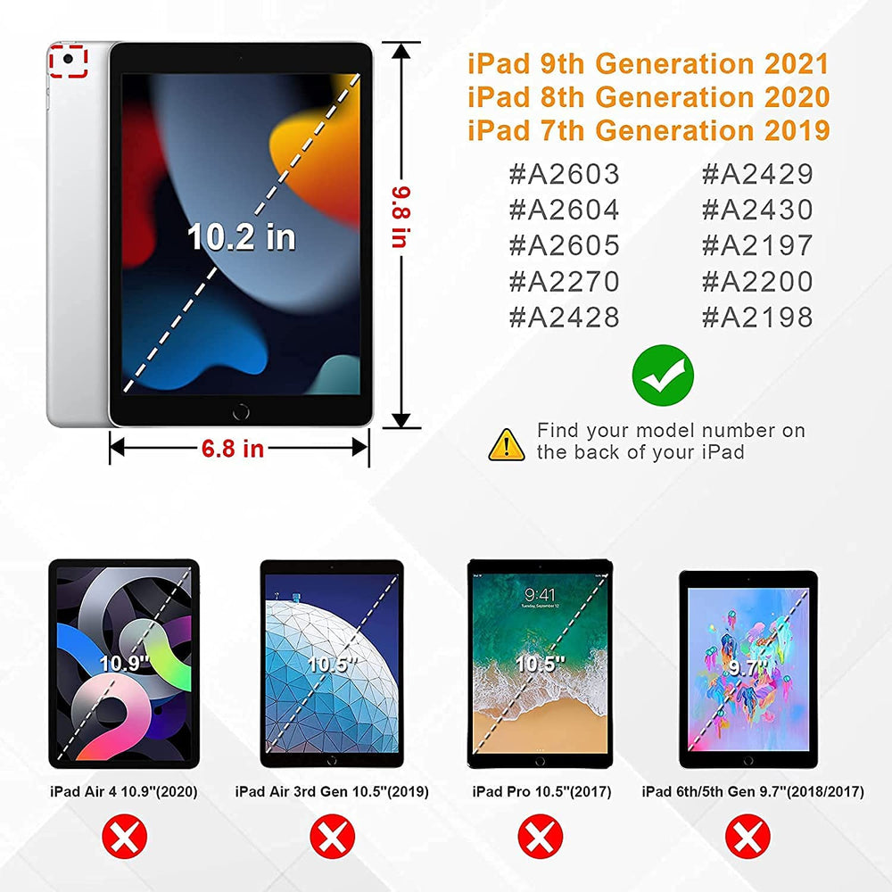 Kids Case for New iPad 10.2 2021/2020/2019 - iPad 9th/8th/7th Generation Case for Kids, with Built-in Screen Protector, Shockproof Handle Stand Kids Case for iPad 10.2 (9th/8th/7th Gen) - Blue