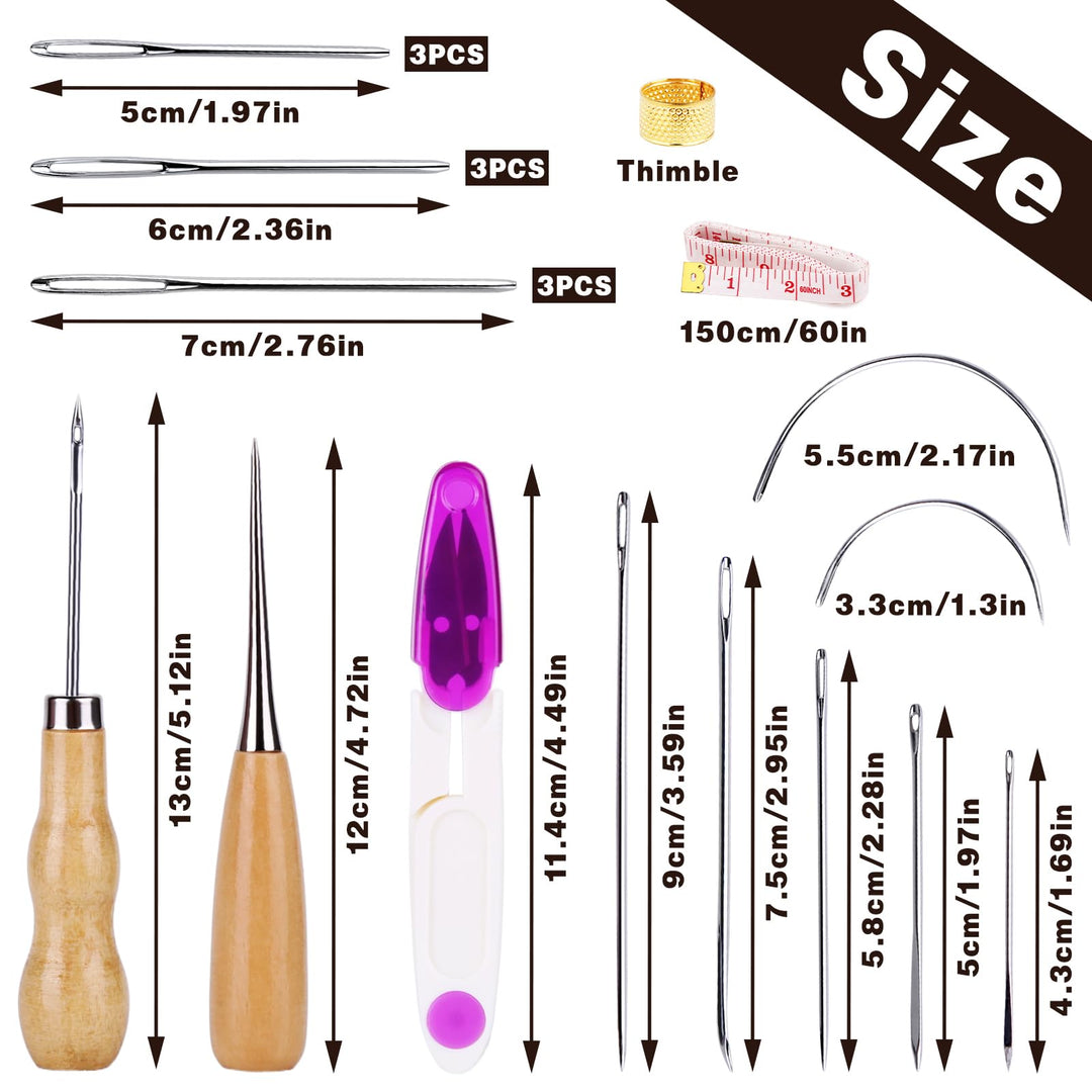 30 Pcs Sewing Kit, Upholstery Thread Heavy Duty Sewing Kit, Upholstery Repair Kit, Upholstery Needle and Thread, Leather Repair Kit for Furniture, Canvas, Couch,Fabric, Weave
